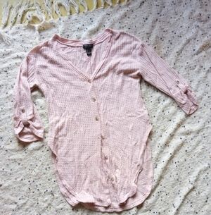 Streetwear Society Light Pink Waffle Knit Top